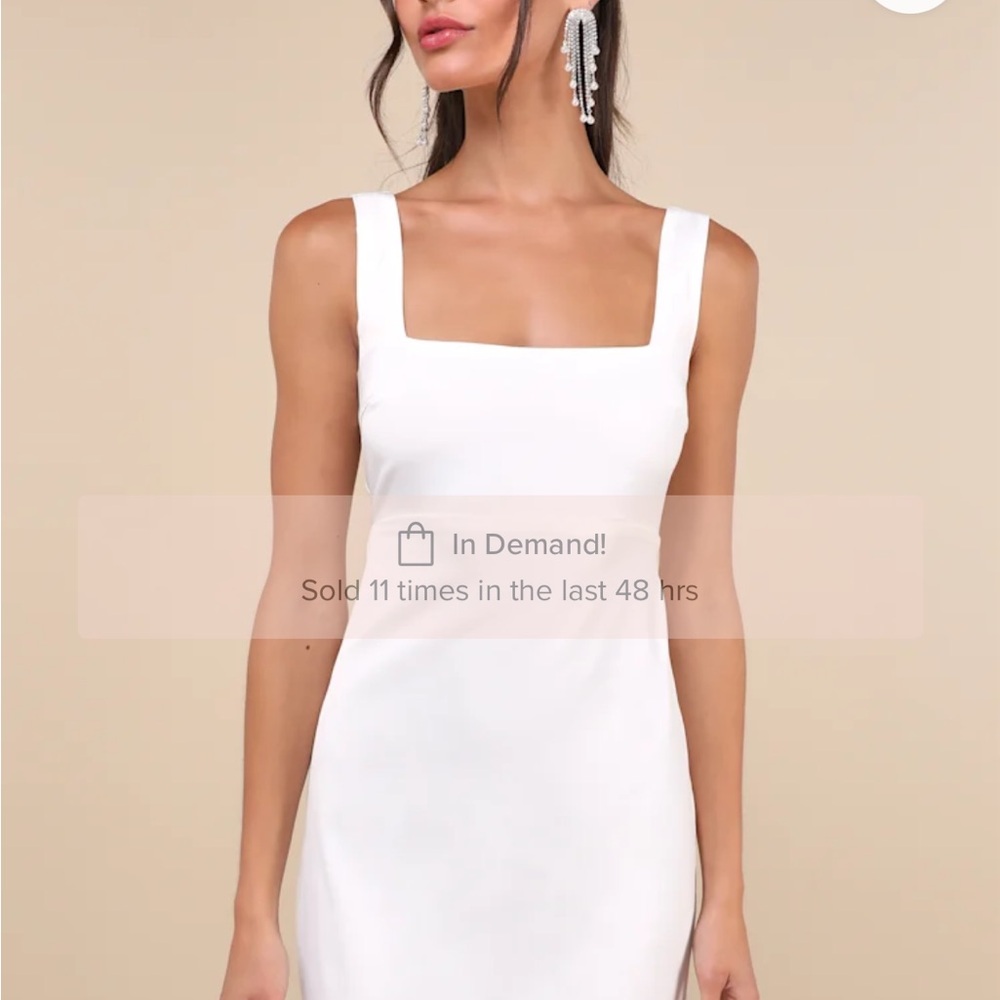 Lulu's Elegant Cream Strapless Dress